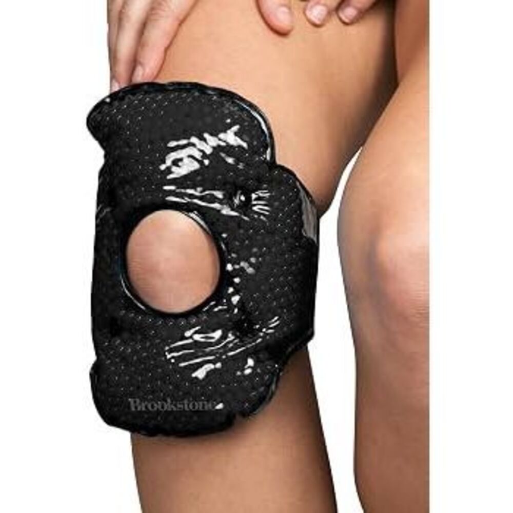 Brookstone Hot & Cold Therapeutic Knee Wrap Reusable Gel Pack Compression NEW